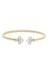 Meshmerise Diamond Woven Cuff Bracelet In Yellow Gold