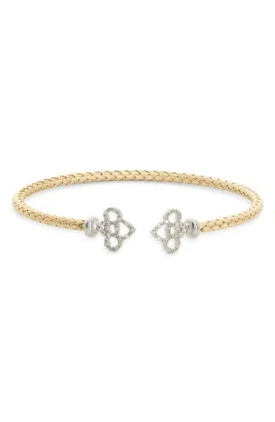Meshmerise Diamond Woven Cuff Bracelet In Gold