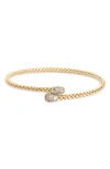 Meshmerise Diamond Woven Cuff Bracelet In Yellow
