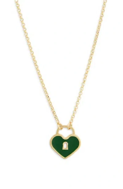 Meshmerise Heart Lock Pendant Necklace In Gold