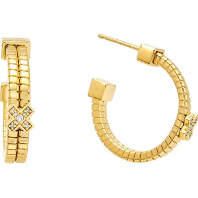 Meshmerise Hoop Earrings In Yellow Gold