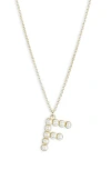 Meshmerise Imitation Pearl Initial Pendant Necklace In White