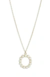 Meshmerise Imitation Pearl Initial Pendant Necklace In Yellow-o
