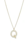 Meshmerise Imitation Pearl Initial Pendant Necklace In Yellow-q