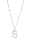 Meshmerise Imitation Pearl Initial Pendant Necklace In Yellow-s
