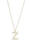 Meshmerise Imitation Pearl Initial Pendant Necklace In Yellow-z