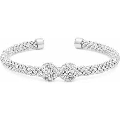 Meshmerise Infinity Mesh Cuff Bracelet In White