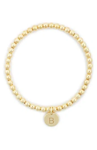 Meshmerise Initial Charm Ball Stretch Bracelet In Yellow-b