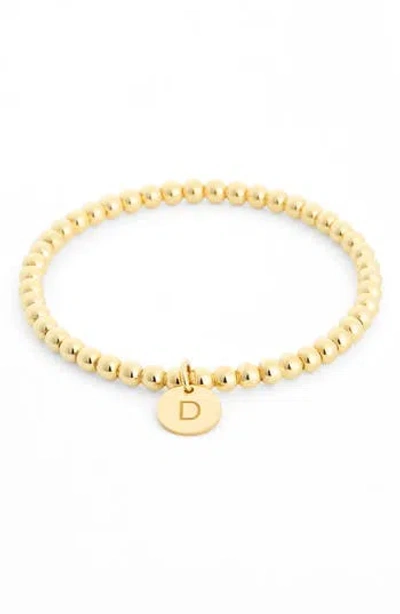 Meshmerise Initial Charm Ball Stretch Bracelet In Yellow-d