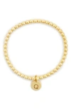 Meshmerise Initial Charm Ball Stretch Bracelet In Yellow-q