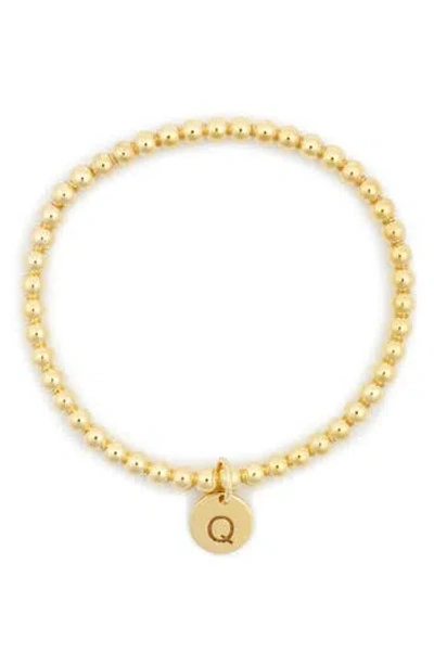 Meshmerise Initial Charm Ball Stretch Bracelet In Yellow-q