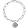 Meshmerise Initial Disc Charm Bracelet In Metallic