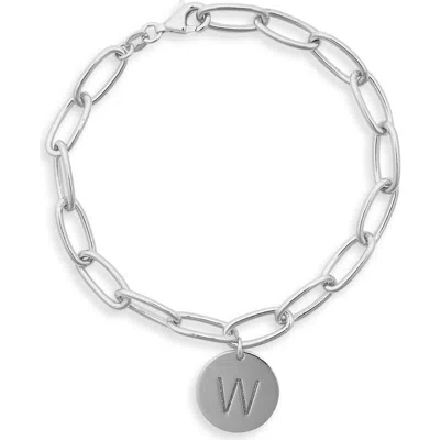 Meshmerise Initial Disc Charm Bracelet In Metallic