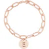 Meshmerise Initial Disc Charm Bracelet In Rose-e