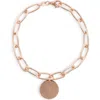 Meshmerise Initial Disc Charm Bracelet In Rose-j