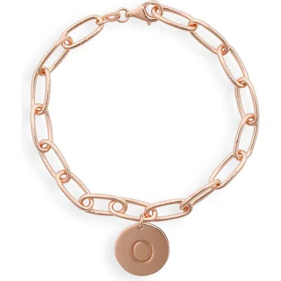 Meshmerise Initial Disc Charm Bracelet In Rose-o