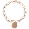 Meshmerise Initial Disc Charm Bracelet In Rose-v