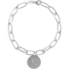 Meshmerise Initial Disc Charm Bracelet In White-c