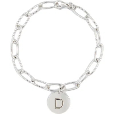 Meshmerise Initial Disc Charm Bracelet In White-d