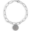 Meshmerise Initial Disc Charm Bracelet In White-e
