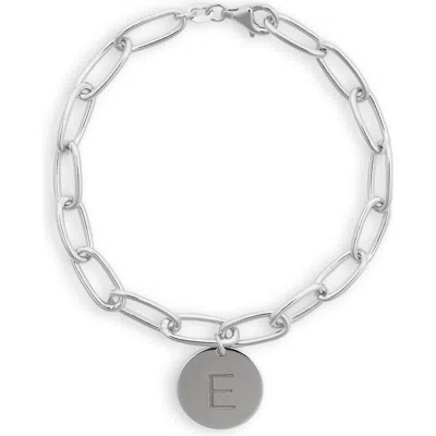 Meshmerise Initial Disc Charm Bracelet In White-e