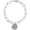 Meshmerise Initial Disc Charm Bracelet In White-f