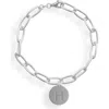 Meshmerise Initial Disc Charm Bracelet In White-h