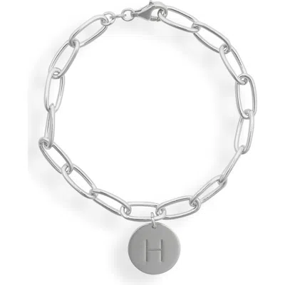 Meshmerise Initial Disc Charm Bracelet In White-h
