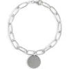 Meshmerise Initial Disc Charm Bracelet In White-i