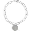 Meshmerise Initial Disc Charm Bracelet In White-j