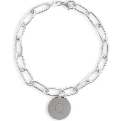 Meshmerise Initial Disc Charm Bracelet In White-q