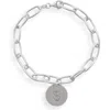 Meshmerise Initial Disc Charm Bracelet In White-s