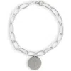Meshmerise Initial Disc Charm Bracelet In White-t