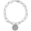 Meshmerise Initial Disc Charm Bracelet In White-u