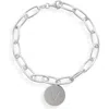 Meshmerise Initial Disc Charm Bracelet In White-v