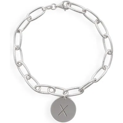 Meshmerise Initial Disc Charm Bracelet In White