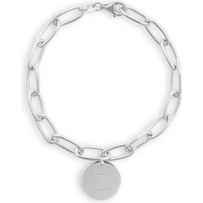 Meshmerise Initial Disc Charm Bracelet In White-z