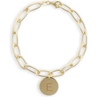 Meshmerise Initial Disc Charm Bracelet In Yellow-e