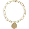 Meshmerise Initial Disc Charm Bracelet In Yellow-f