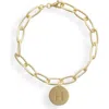 Meshmerise Initial Disc Charm Bracelet In Yellow-h