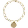 Meshmerise Initial Disc Charm Bracelet In Yellow-i