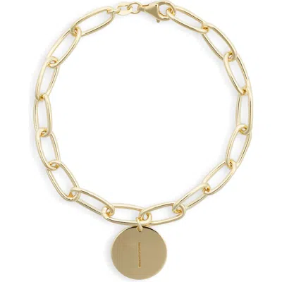 Meshmerise Initial Disc Charm Bracelet In Yellow-i