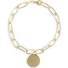 Meshmerise Initial Disc Charm Bracelet In Yellow-n