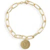 Meshmerise Initial Disc Charm Bracelet In Yellow-o