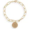 Meshmerise Initial Disc Charm Bracelet In Yellow-s