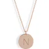 Meshmerise Initial Disc Pendant Necklace In Gold