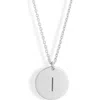 Meshmerise Initial Disc Pendant Necklace In Metallic