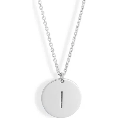 Meshmerise Initial Disc Pendant Necklace In Metallic