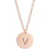Meshmerise Initial Disc Pendant Necklace In Gold