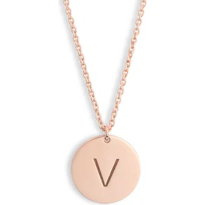 Meshmerise Initial Disc Pendant Necklace In Gold